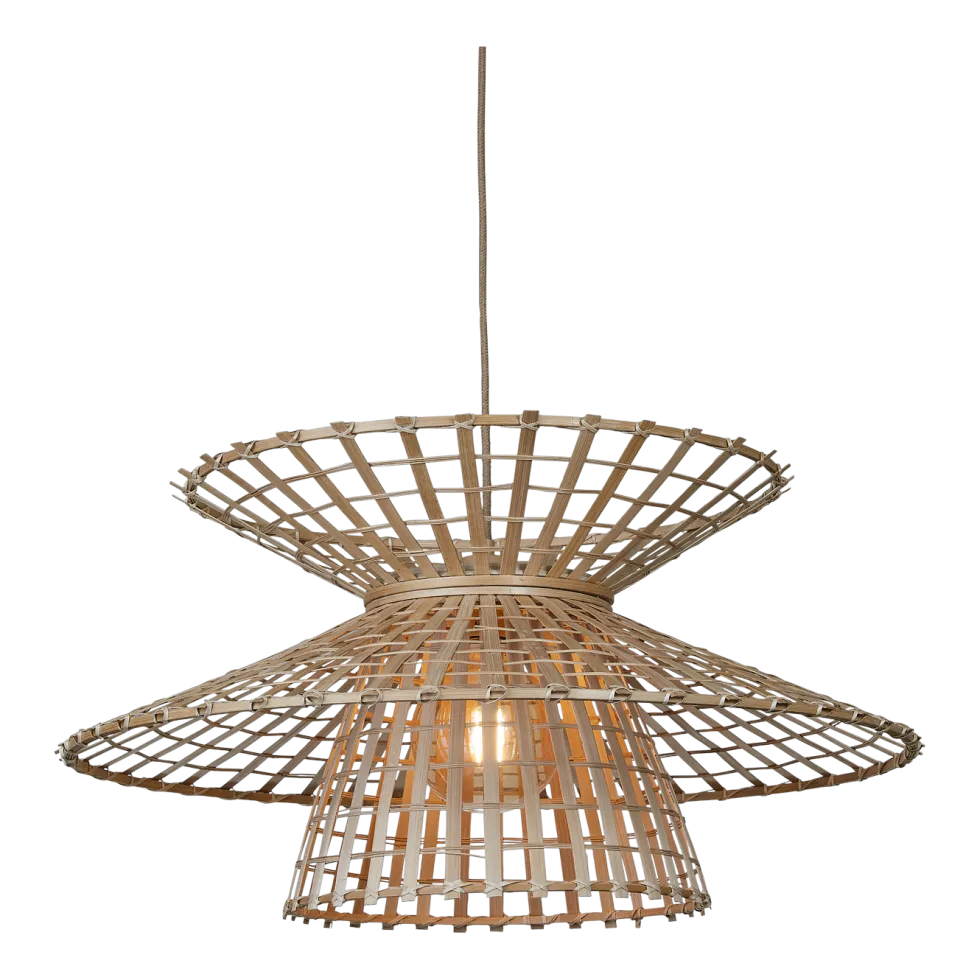 Suspension en bambou abat-jour naturel 57x27cm Machu Picchu - Good & Mojo
