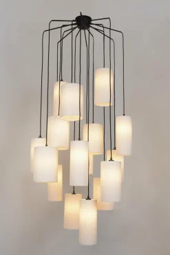 Suspension en grappe 16 lumières en métal et en tissu Cosiness - Market set