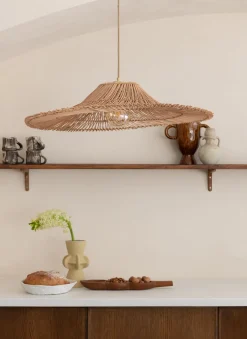Suspension en rotin et abat-jour naturel 70x14cm Cancun - Good & Mojo