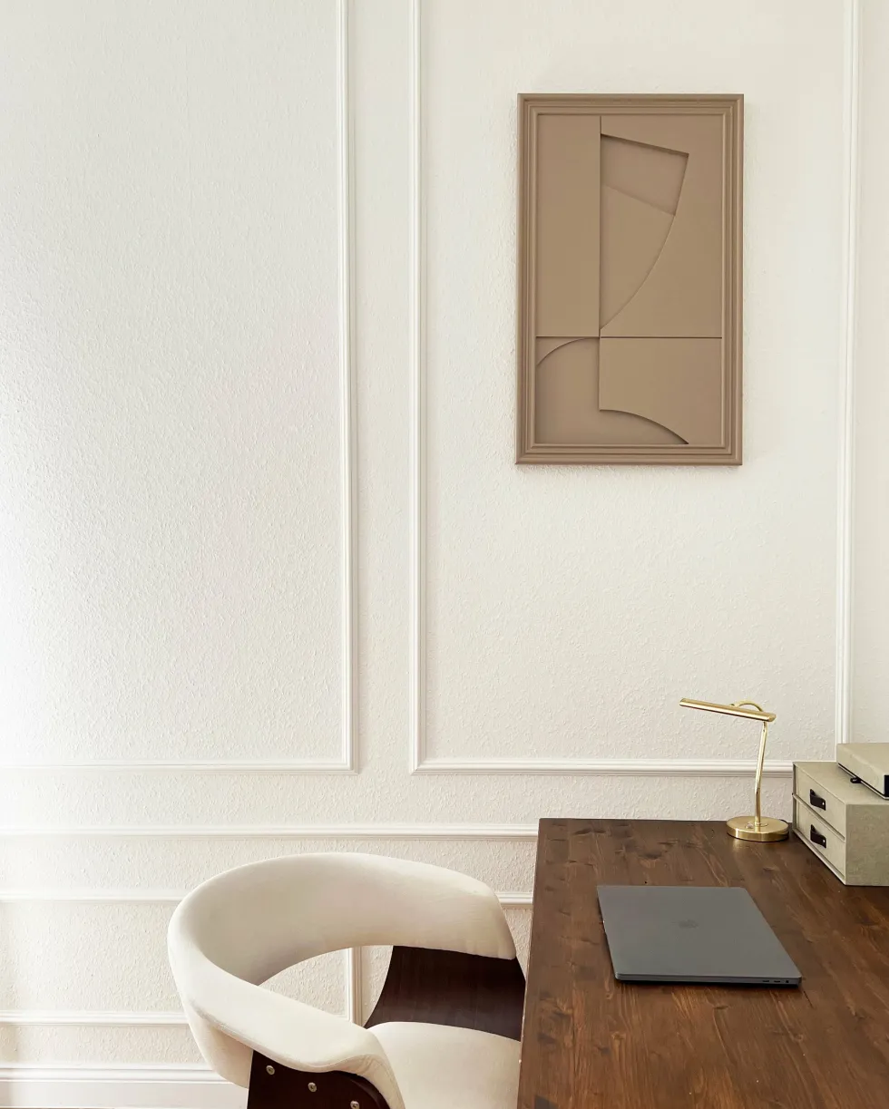 Tableau en bois beige gris 80 cm Randonne - Likya