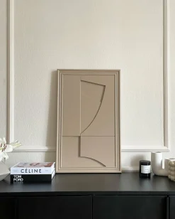 Tableau en bois beige gris 80 cm Randonne - Likya