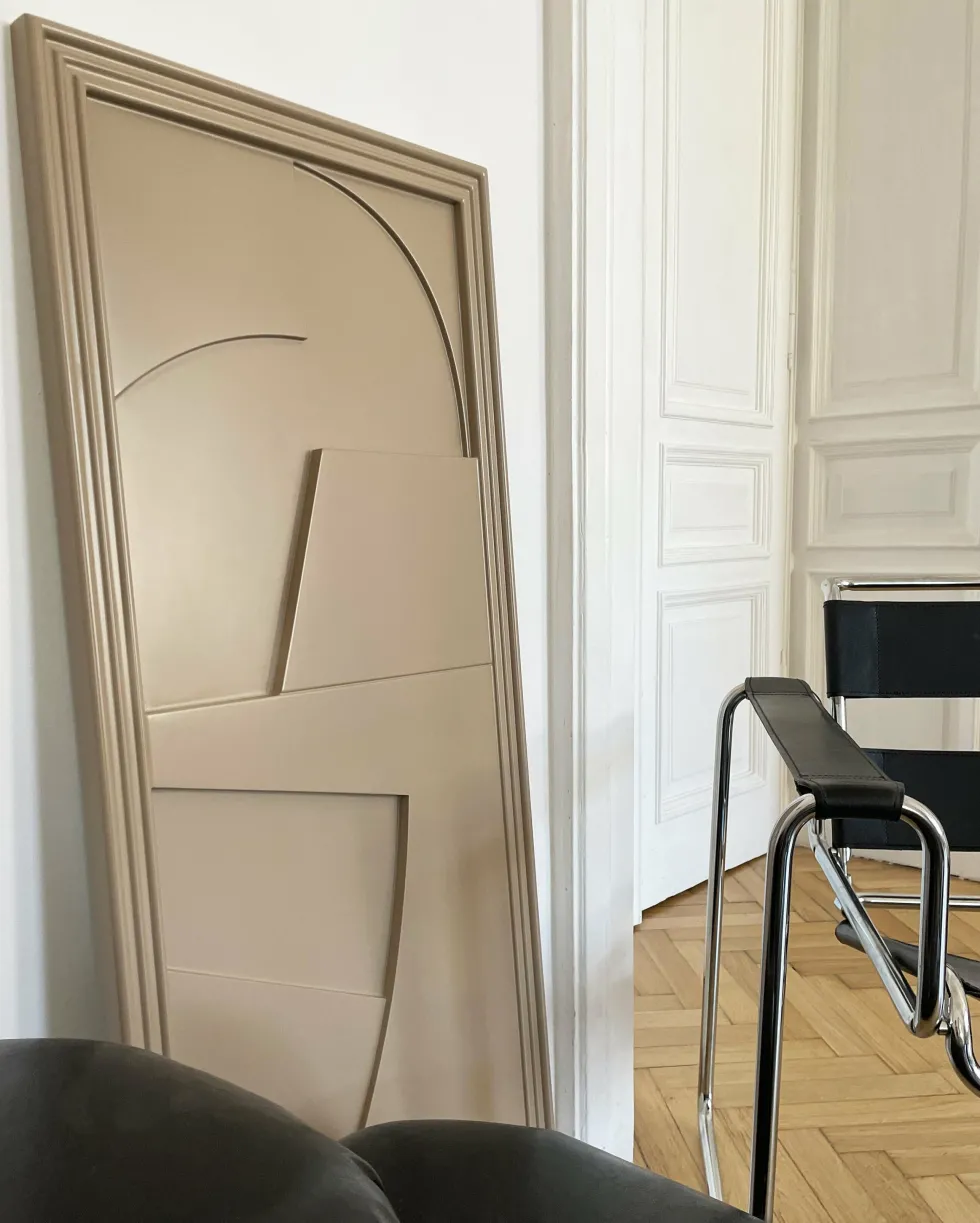 Tableau en bois beige gris 60 x 150 cm Verto - Likya