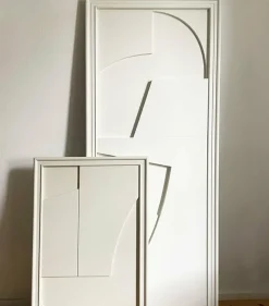 Tableau en bois blanc oyster 80 cm Verge - Likya