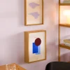 Tableau en chêne et affiche bleue 29,7X42 Hello- Hübsch
