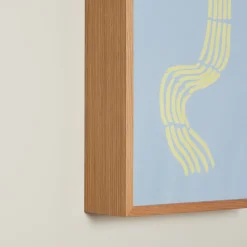 Tableau en chêne et affiche bleue 29,7X42 Hello- Hübsch