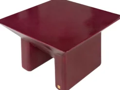 Table basse carrée en béton armé de fibres de verre bordeaux brillant 60x40cm Prism - Versmissen