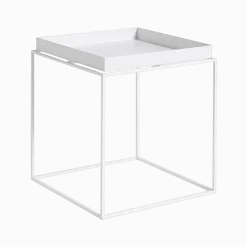Table basse carrée en métal blanc 40 x 40 x 44 cm Tray - HAY