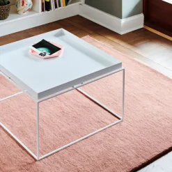 Table basse carrée en métal blanc 40 x 40 x 44 cm Tray - HAY