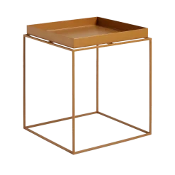 Table basse carrée en métal caramel 40 x 40 x 44 cm Tray - HAY