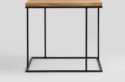 Table basse carré en métal chêne massif Walt - Custom Form