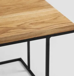 Table basse carré en métal chêne massif Walt - Custom Form