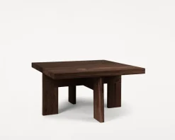 Table basse carrée style ferme en chêne marron foncé 70 x 70 x 37 cm Farmhouse - Frama