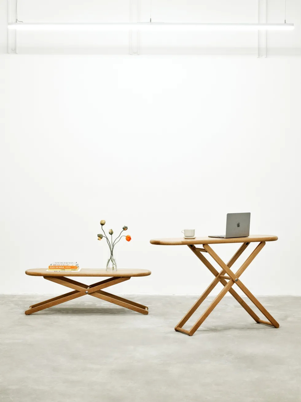 Table basse, console, table à repasser en chêne massif 130x38cm Cinderella - Design House Stockholm
