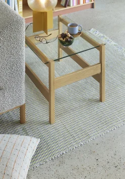 Table basse d'appoint en bois et verre 66x52xh45cm Ledge - Hübsch