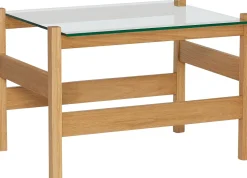 Table basse d'appoint en bois et verre 66x52xh45cm Ledge - Hübsch