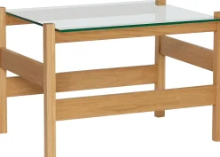 Table basse d'appoint en bois et verre 66x52xh45cm Ledge - Hübsch