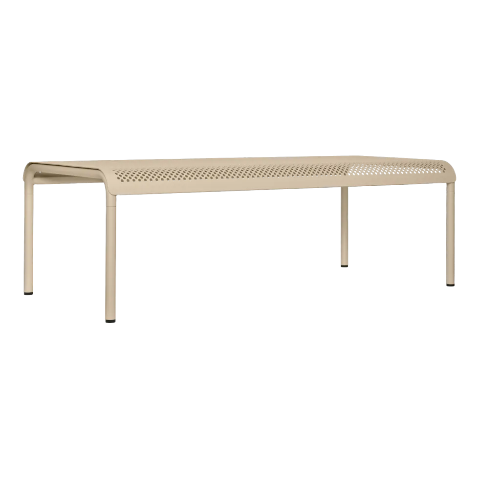 Table basse de jardin beige en acier électro-galvanisé 114x38cm Dapple - Ferm Living
