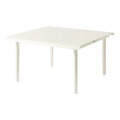 Table basse de jardin carrée en acier inoxydable blanc perlé 75x75cm Patio - Tolix