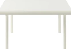 Table basse de jardin carrée en acier inoxydable blanc pur 75x75cm Patio - Tolix