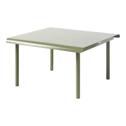 Table basse de jardin carrée en acier inoxydable vert jonc 75x75cm Patio - Tolix