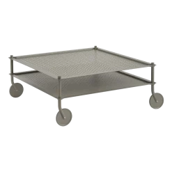 Table basse de jardin carrée en acier taupe 95x95,5x40,06cm Flow - Muuto