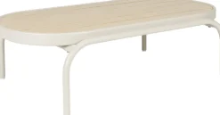 Table basse de jardin en aluminium beige et bois 110x62,5x32cm Vista - Zuiver