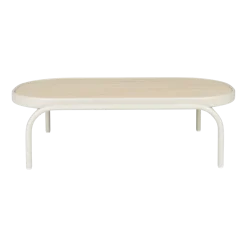Table basse de jardin en aluminium beige et bois 110x62,5x32cm Vista - Zuiver