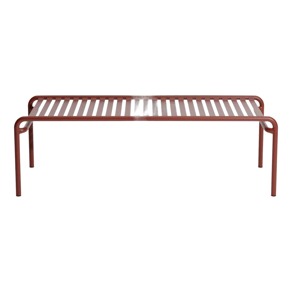 Table basse de jardin en aluminium rouge brun 127x51cm Week end - Petite friture