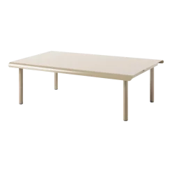 Table basse de jardin rectangulaire en acier inoxydable beige gris 110x70cm Patio - Tolix