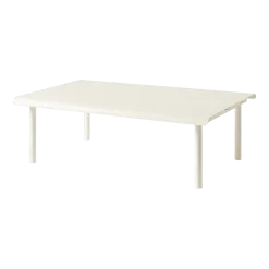 Table basse de jardin rectangulaire en acier inoxydable blanc perlé 110x70cm Patio - Tolix