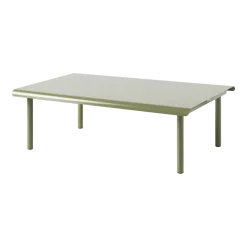 Table basse de jardin rectangulaire en acier inoxydable vert jonc 110x70cm Patio - Tolix