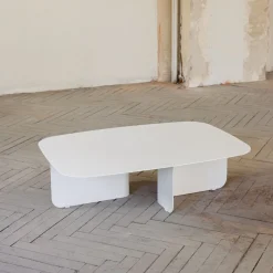 Table basse en acier blanc 115x77cm Livia - Metallbude