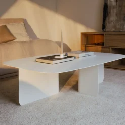 Table basse en acier blanc 115x77cm Livia - Metallbude