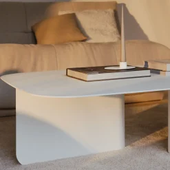 Table basse en acier blanc 115x77cm Livia - Metallbude