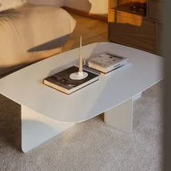Table basse en acier blanc 115x77cm Livia - Metallbude