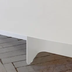 Table basse en acier blanc 115x77cm Livia - Metallbude