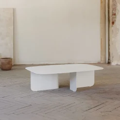 Table basse en acier blanc 115x77cm Livia - Metallbude