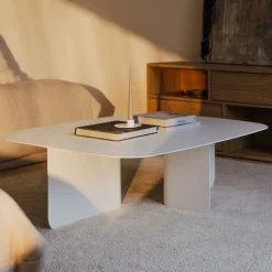 Table basse en acier blanc 115x77cm Livia - Metallbude