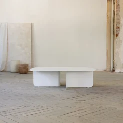 Table basse en acier blanc 115x77cm Livia - Metallbude