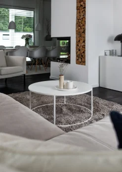 Table basse en acier blanc 60x45cm Vesina X - Metallbude
