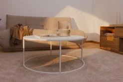 Table basse en acier blanc 60x45cm Vesina X - Metallbude
