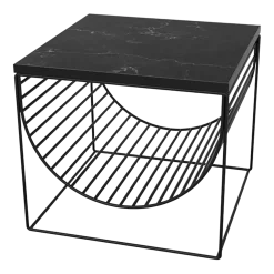 Table basse en acier et marbre noir Sino - AYTM