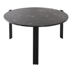 Table basse en acier et marbre noir 45 x 80 cm Tribus - AYTM
