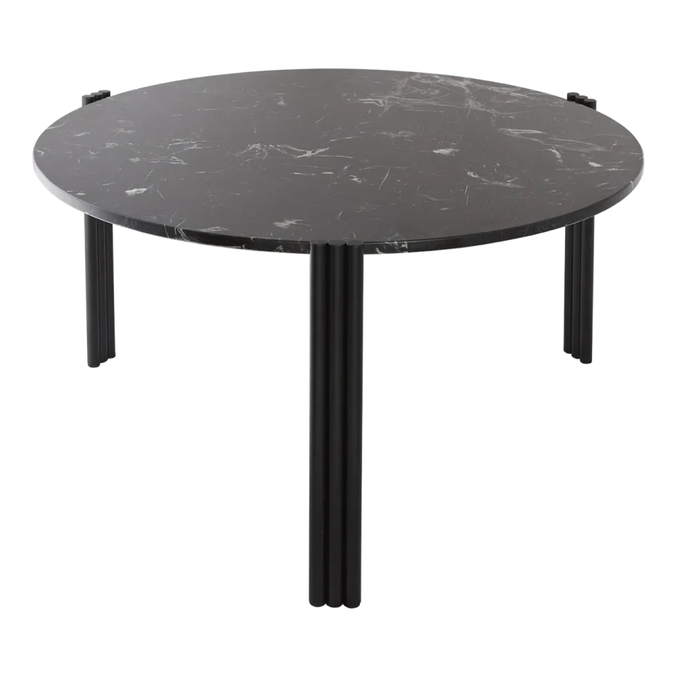 Table basse en acier et marbre noir 45 x 80 cm Tribus - AYTM