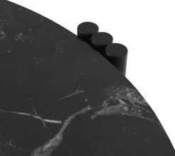 Table basse en acier et marbre noir 45 x 80 cm Tribus - AYTM