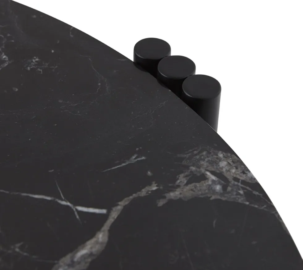 Table basse en acier et marbre noir 45 x 80 cm Tribus - AYTM