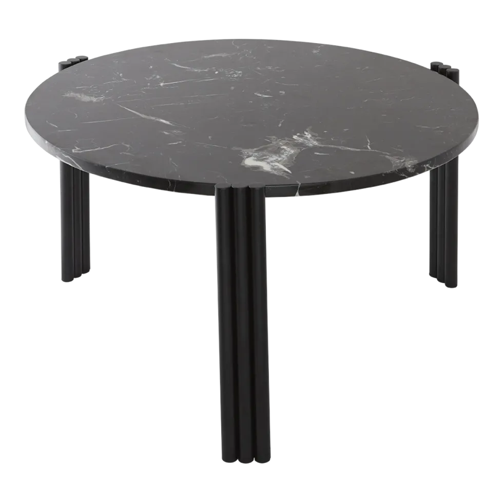 Table basse en acier et marbre noir 35 x 60 cm Tribus - AYTM