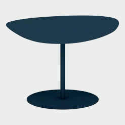 Table basse en acier mat denim 39 cm Galet 02 - Matière Grise