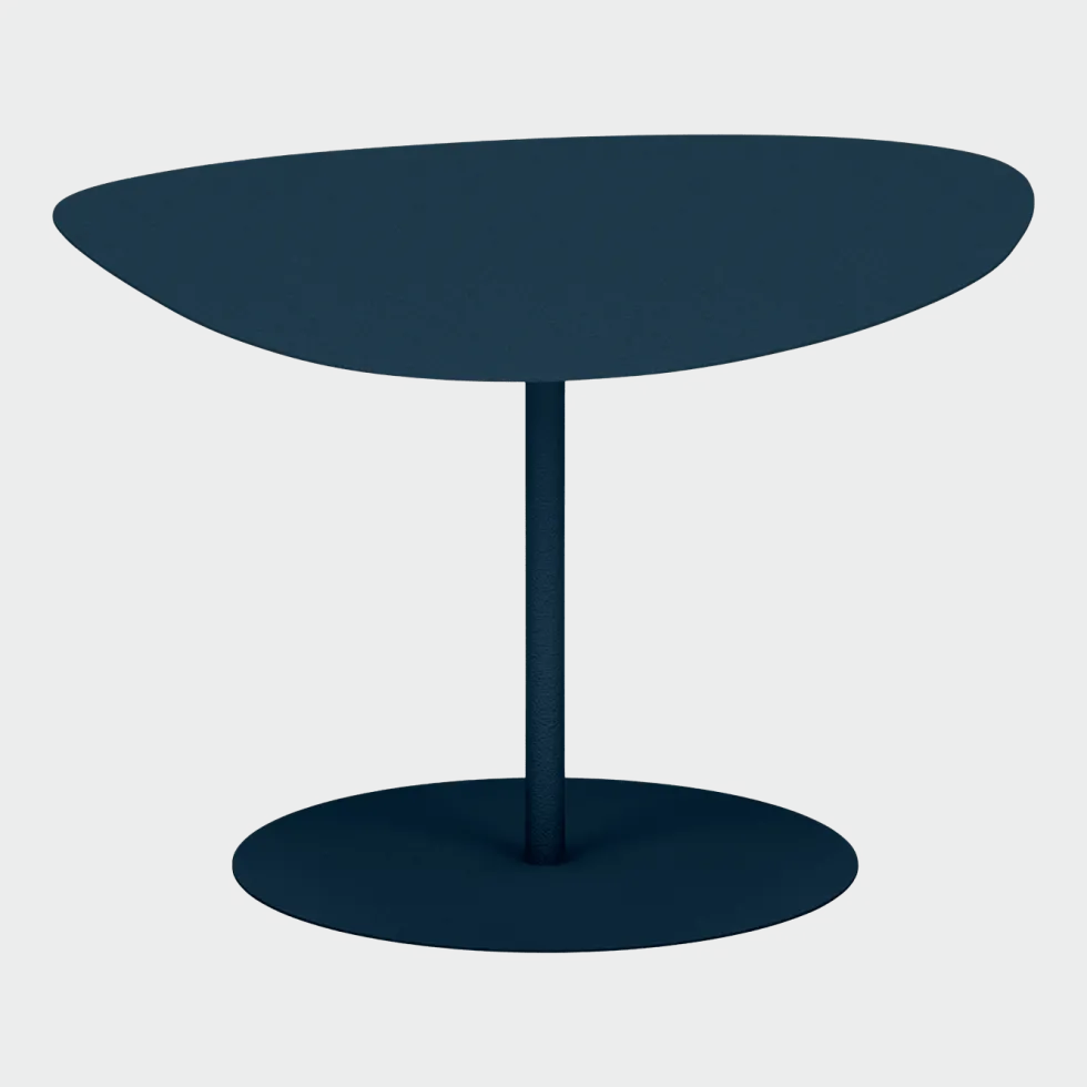 Table basse en acier mat denim 39 cm Galet 02 - Matière Grise