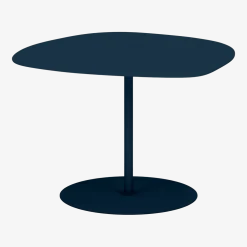 Table basse en acier mat denim 37 cm Galet 03 - Matière Grise
